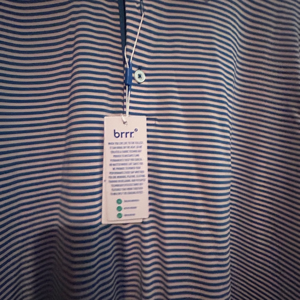 Southern tide - XL- Men's Striped Polo Shirt - Blue and White - Picture 5 of 5
